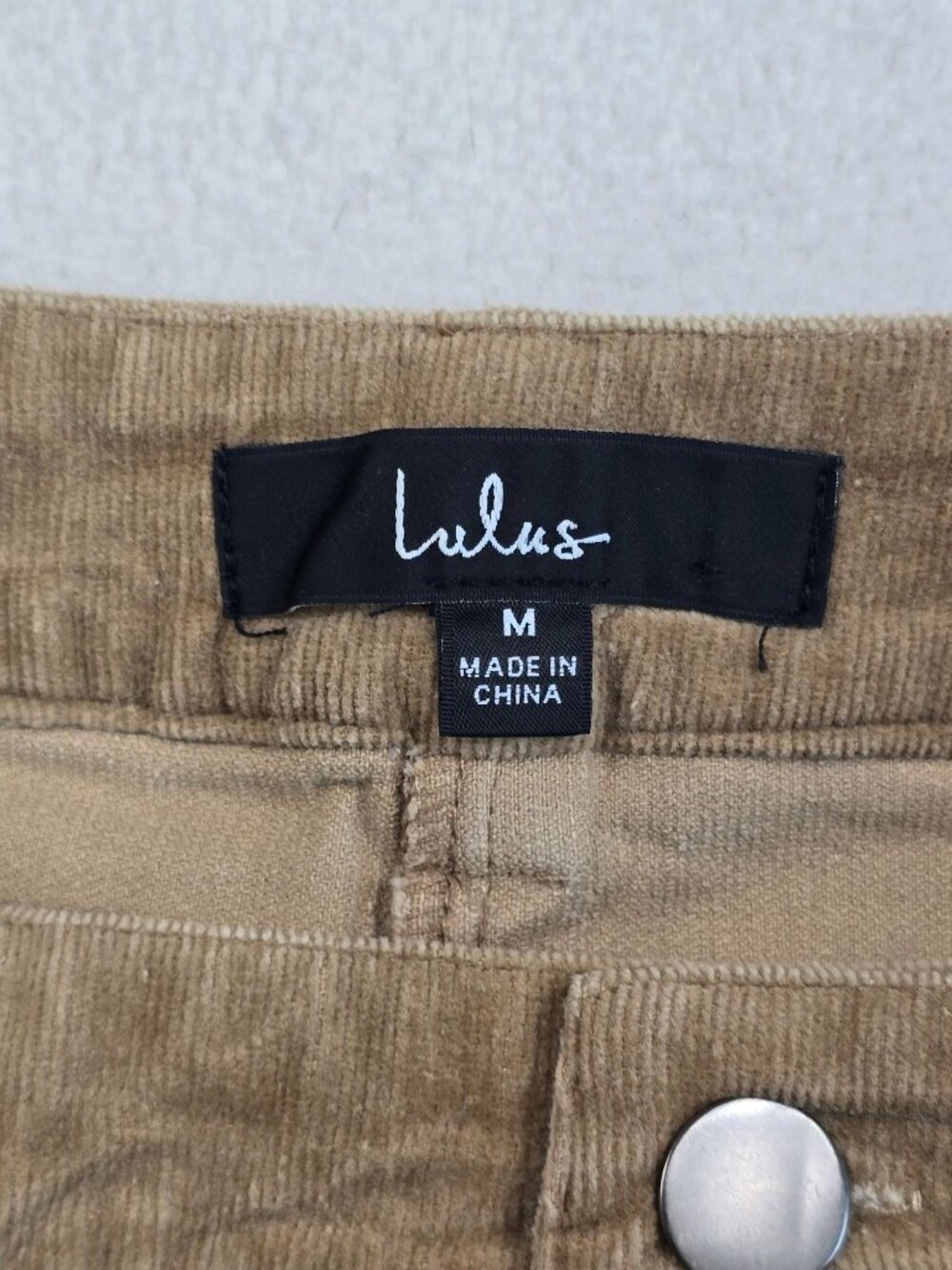 Lulus Medium Brown Corduroy Pants Straight Leg High Rise - Picture 3 of 6